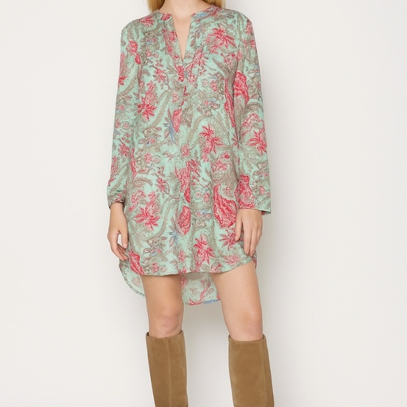 zara Floral Button-Up Blouse tunic short dress - Picture 1 of 9